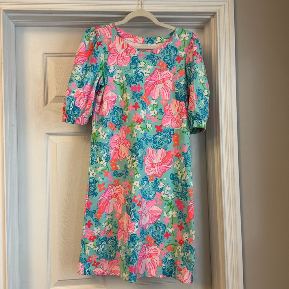 Lilly Pulitzer Cayce Dress in Surf Blue Luscious Lions